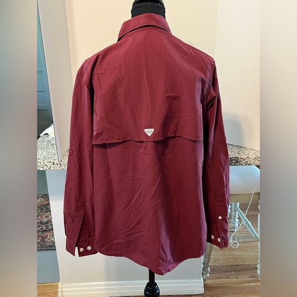 Columbia Texas A&M Maroon Button-Up Fishing Shirt Women’s Size XL - Picture 2 of 4